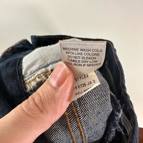 3/$20 Christopher & Banks Women's 10 Dark Wash High Rise Flare Leg Jeans Boho - Picture 5 of 10